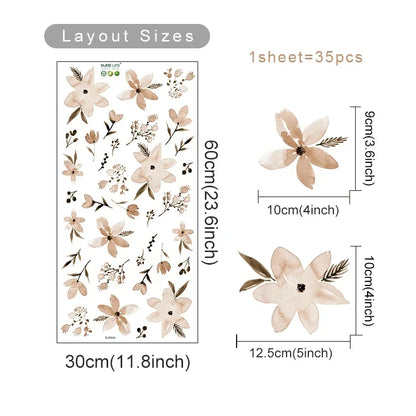PetalPlay – Watercolour Floral Stickers for Boho Bedroom & Playroom Decor