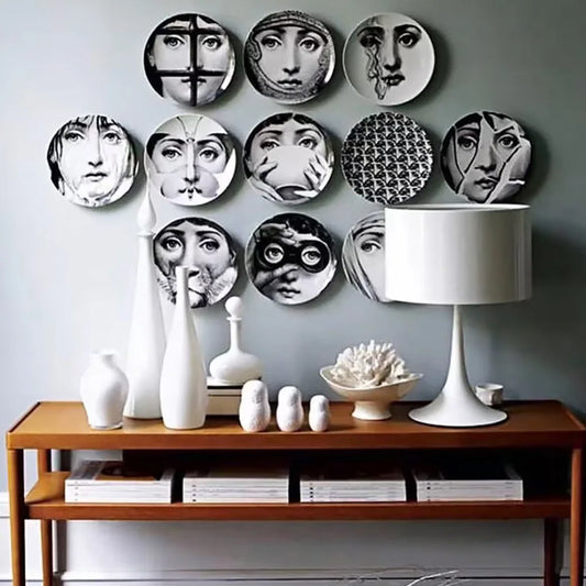 Luxury Hand-Painted Ceramic Plates, Artistic Italian Design for Dining & Decor, Elegant Tableware Set for Home Use