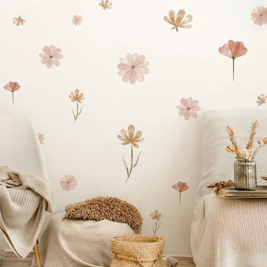 PetalPlay – Watercolour Floral Stickers for Boho Bedroom & Playroom Decor