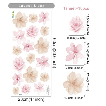PetalPlay – Watercolour Floral Stickers for Boho Bedroom & Playroom Decor