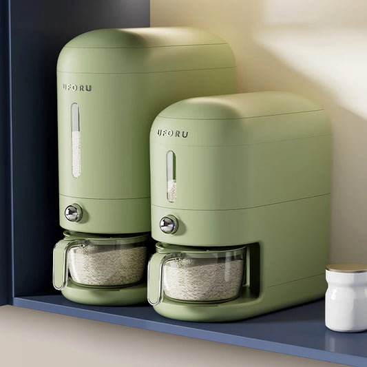 GrainGuard – Sealed Rice & Cereal Storage Bin with Press Dispenser