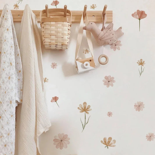 PetalPlay – Watercolour Floral Stickers for Boho Bedroom & Playroom Decor